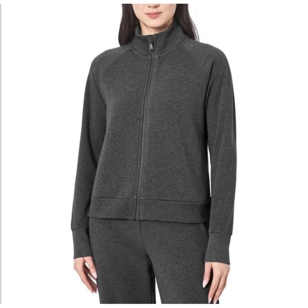 Mondetta Womens Fleece Jacket Small Black Full Zip High Neck Pockets NWT